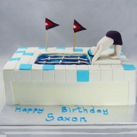 Swimming Pool Cake with Diver